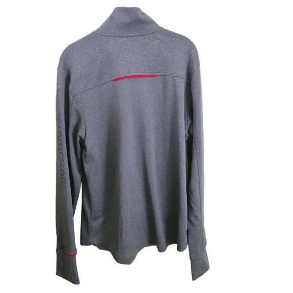 Elevate Quality Gray Red Trim Embroidered Full Zip Mock Neck Track Jacket Size L - Picture 2 of 10